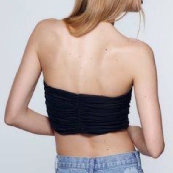 ZARA Ruched Strapless Corset Top - Picture 2 of 2